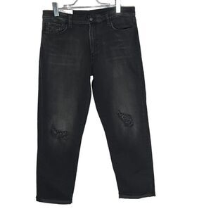 NWT Joe's Jeans The Niki Women's Mid Rise‎ Boyfriend Cuffed Destruct Black SZ 31